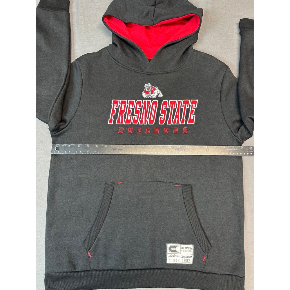 Fresno State Bulldogs Hoodie Youth XL 20 Black Red Go Dogs Colosseum Pullover - Picture 4 of 8
